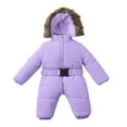thumbnail image 7 of FAOWME Outerwear Romper Coat Warm Baby Jacket Snowsuit Girls Hooded Jumpsuit Onesie Girls Coat Jacket 18-24 Months, 7 of 7