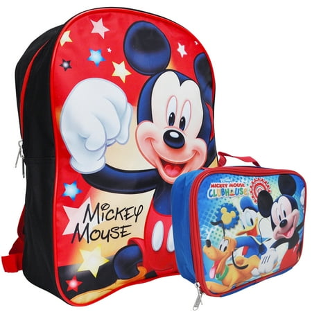 Disney Mickey Mouse Boys Stars 15 Backpack And Lunch Bag Disney Mickey Mouse Boys Stars 15 Backpack And Lunch Bag 2pcs
