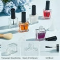 thumbnail image 4 of Transparent Glass with Plastic Nail Polish Empty Bottle with Transparent Plastic Funnel Hopper and 304 Stainless Steel Beads Clear 3.1x2.1x7cm Capacity: 10ml(0.34fl. oz), 4 of 7