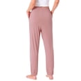 thumbnail image 3 of Pantalones de pijama para mujer INSPIRE CHIC, suaves y cómodos, pantalones de lounge, ropa de dormir con bolsillo, talla XL, color rosa, 3 of 6
