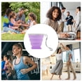 thumbnail image 5 of Unique Bargains 1 Pc Collapsible Cups Portable Small Folding Cup Bears Design Folded Height 1.4cm Camping Water Cup 180ml Purple, 5 of 5