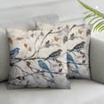 thumbnail image 2 of Nawypu  Ink Painting Watercolor Grey Blue Birds Trees Leaves Decorative Soft White Lumbar Throw Pillow Cover Case Home Living Room Bed Sofa Car Rectangular 2pcs, 2 of 6
