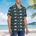 thumbnail image 5 of Daiia Turtle Chrysanthemum Hawaiian Shirt for Men Gentle Cotton Regular Short Sleeve Casual-X-Large, 5 of 9