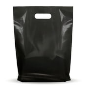 200 Pack 9" x 12" with 1.25 mil Thick Black Merchandise Plastic Glossy Retail Bags