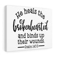 thumbnail image 4 of Scripture Walls Psalm 147:3 Heals The Brokenhearted Bible Verse Canvas Christian Wall Art Ready to Hang Unframed, 4 of 12