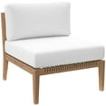 thumbnail image 3 of Modway Clearwater Teak Wood and Fabric Outdoor Armless Chair in Gray/White, 3 of 8