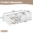 thumbnail image 5 of Bellemave Twin Size Floor Bed with Bookshelf and LED Lights, Wood Montessori Bed Frame with Cute Safety Guardrails & Wood Slats Support for Kids Boys Girls, No Box Spring Needed, White, 5 of 9