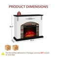 thumbnail image 2 of BOSHIRO 44 Inch Electric Fireplace with Mantel, White Body with Silver Carved Accents and Black Top & Base, Stacked Stone Surround, 23" Fireplace Insert with Remote Control, White Black, 2 of 8