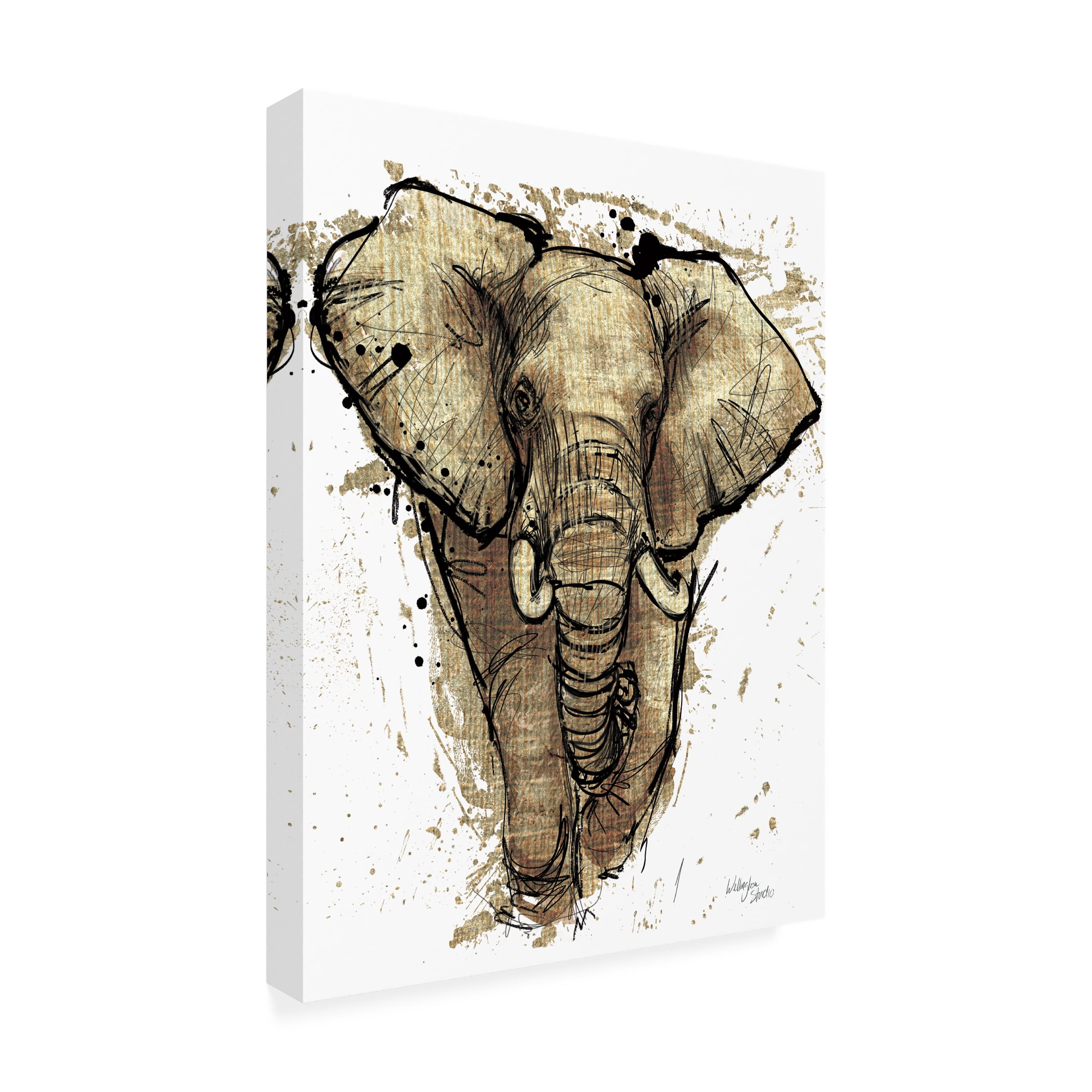 Trademark Fine Art 'Gold Africa I on White Crop' Canvas Art by Wellington Studio