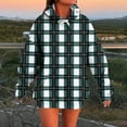 thumbnail image 2 of SwiftWear Women's Plaid Print Hooded Sweatshirt - Classic Checkered Long Sleeve Pullover Oversized Hoodie Soft Casual Wear with Pocket Green, 2 of 3