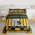 thumbnail image 3 of Homewish Rugby City Silhouette Full Size Comforter Sets,American Ball Game Bedding Comforter Set,Yellow Green Bedding Sets For Boys Kids,Microfiber Bedroom Decor Reversible,3-Piece, 3 of 9