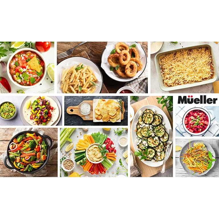 Mueller Pro-Series All-in-One, 12 Blade Vegetable Chopper, Mandoline Slicer  for Kitchen, Vegetable Slicer and Spiralizer, Cutter, Dicer, Food Chopper