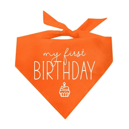 My First Birthday with Cupcake Triangle Dog Bandana
