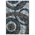 thumbnail image 2 of MDA Rug Imports Orelsi Collection Abstract Area Rug Blue/Brown 6'9" x 9'6" Geometric,Abstract Stain Resistant 7' x 9' Indoor,Accent Living, 2 of 4