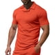 thumbnail image 1 of Camisa Elvqul Caballero Economicas sin Estampado Naranja Manga Corta Cuello en V, 1 of 6