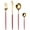 Red, variant on GARENAS Stainless Steel Tableware Western Fork and Spoon 4 Piece Set European Steak and Fork Gold Tableware Set(Red)