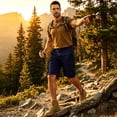 thumbnail image 6 of GrmtClth Men's Cargo Shorts Dual Stack Flap Side Pocket Button Fly Loose Casual Washed Cotton Lightweight Outdoor Walking Daily Summer Workout Apparel Navy 3XL, 6 of 7