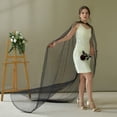 thumbnail image 5 of Pearl Accented Bridal Cape, Long Mesh Arm Cover Wrap, One Size, 5 of 7