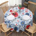 thumbnail image 3 of Pioneer Flower Floral Print Pattern Round Tablecloth 60"x60",Wrinkle Wipeable Table Cloth for Kitchen Dining Room Picnic Patio Party, 3 of 6