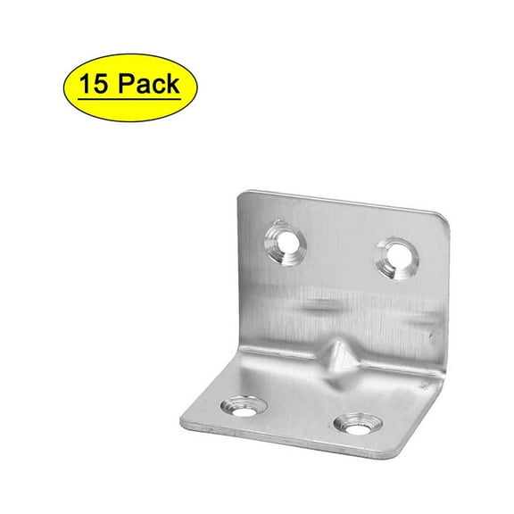 Uxcell 30mmx30mmx38mm Stainless Steel 4 Holes Corner Brace Joint Angle Brackets 15pcs