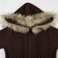 thumbnail image 5 of UJNDER Knit Zippered Sweater Coat for Cozy Hooded Cardigan Long Sleeve Warm Outerwear Fashion Tunic Top Casual Streetwear Soft Yarn Brown S, 5 of 9