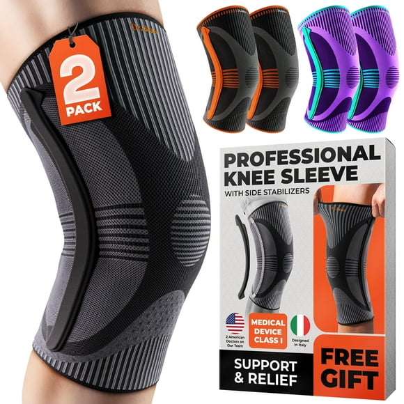 Rodillera DR. BRACE ELITE con estabilizador de tamaño (paquete de 2) Pluto