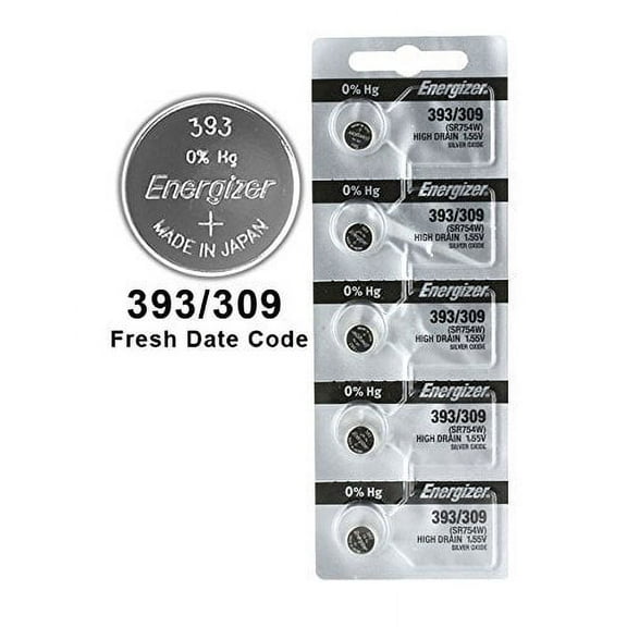 50X Energizer 393/309 Battery Silver Oxide Watch Button High-Drain 1.55V SR754W