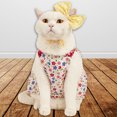 thumbnail image 6 of Dress Up Dog Dress 3Pcs/Set Suspenders, Elastic Shoulder Straps, Bowknot Hair Pin - Summer Floral Print Sleeveless Kitty Dog Dress Clothes - Pet Supplies, 6 of 8