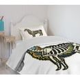 thumbnail image 4 of Ambesonne Llama Quilted Bedspread Set 2 Pcs, Sugar Skull Style Alpaca, Twin Size, Multicolor, 4 of 6