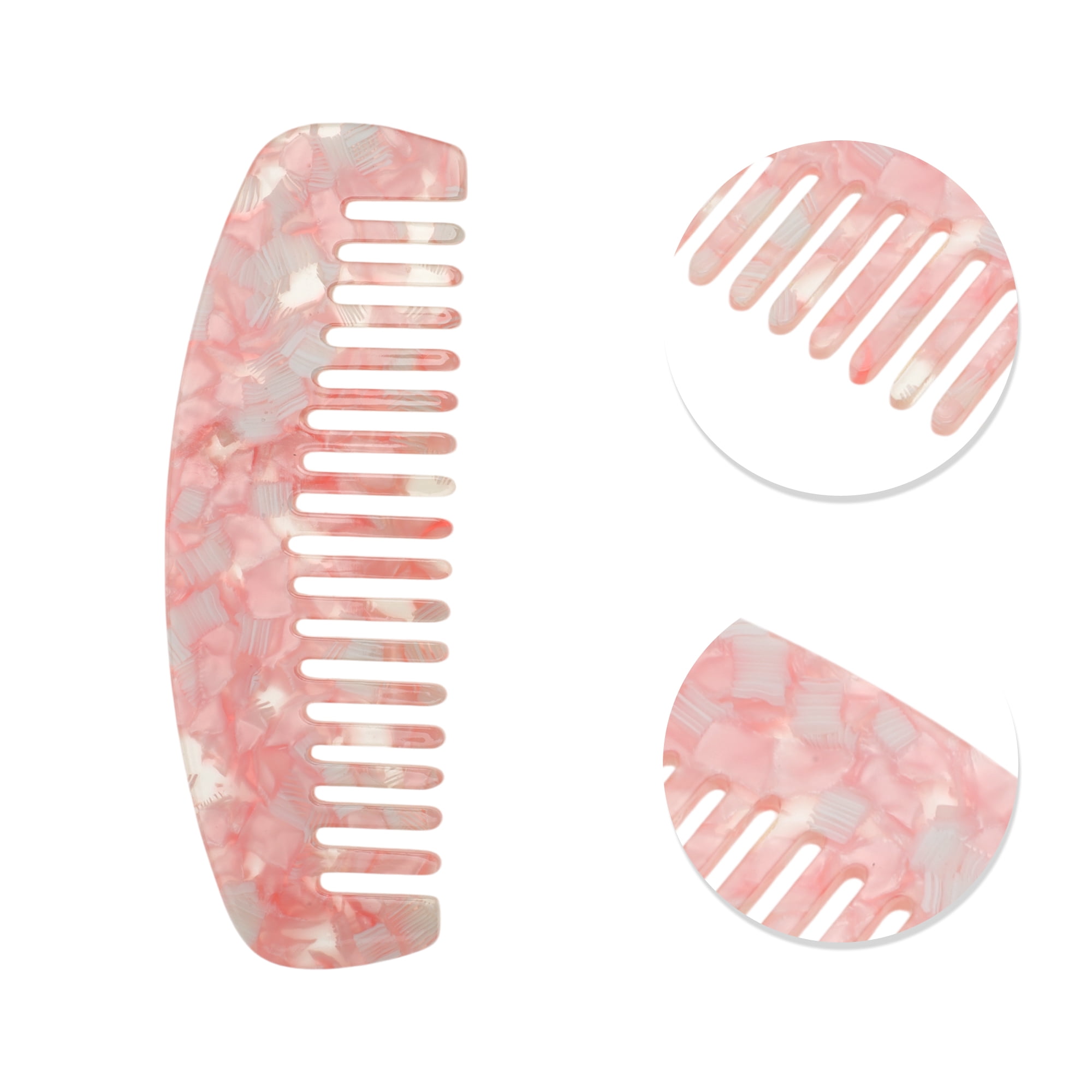 Unique Bargains 1 Pc Durable Marble Hair Comb Designed for All Hair Types Styles Pink