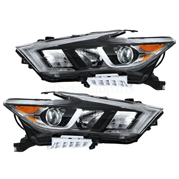 Headlight Headlamp W/ LED DRL Pair Driver Passenger For 2016-2018 Nissan Maxima