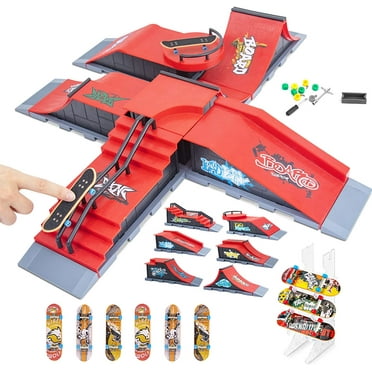 100FIXEO Skateboard Ramp 6-in-1, Fingers Mini Skateboards Half Pipe Ram for Kids Adults