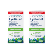2 Pack - Bausch + Lomb Advanced Eye Relief 0.2% Olopatadine Antihistamine Eye Drops, 0.12 fl oz, 16-Hour Allergy Relief, Once-Daily Prescription-Strength Eye Drops for Itchy Eyes