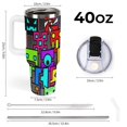thumbnail image 3 of Geometry Dash 40 Oz Tumbler with Handle And Straw, Stainless Steel Double Wall Vacuum Insulated Coffee Cup Travel Mug for Gym, Outdoors, Commute, Work, 3 of 8