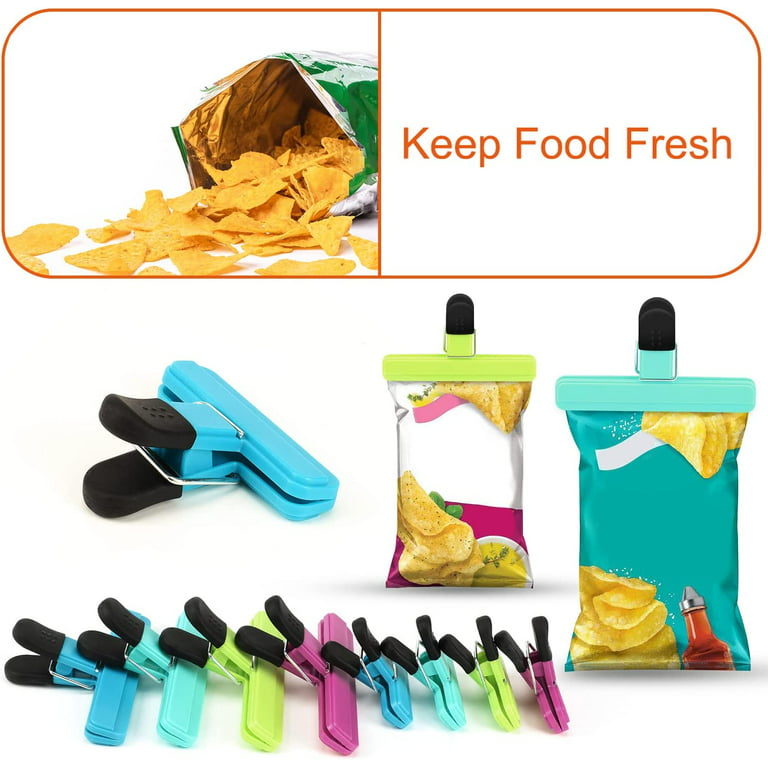 Chip Clips, 8 Pack Food Clips, Bag Clips for Food Storage with Air Tight  Seal Grip (4 Large and 4 Small) 