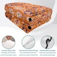 thumbnail image 4 of Twin Quilt Set 68''x86'', Boho Orange Lightweight Summer Bedspread Coverlet Set with 2 Pillow Shams, Country Style Bohemian Floral Retro Tribal Breathable All Season Quilt Bedding for Dorm/Bedroom, 4 of 9