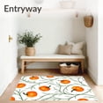 thumbnail image 3 of ODIKA 2'x3' Machine Washable Non-Slip Area Rug, Watercolor Pumpkin Patch with Delicate Vine Tracery Network High Traffic Rug, Orange, 512875, 3 of 7