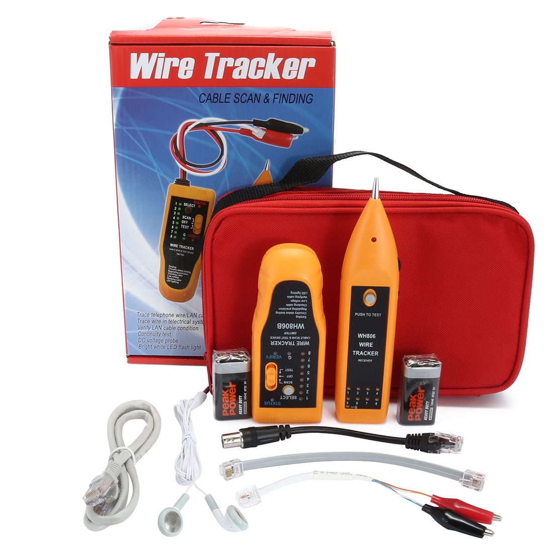 WH806B Line Finder Phone RJ45 RJ11 Wire Tracker Kit LAN Cable