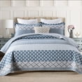 thumbnail image 1 of Dduoxin Edredón Floral Tamaño Queen – Edredón Reversible 100% Algodón Con 2 Fundas De Almohada, Colchas Suaves Y Ligeras Para Cama De Matrimonio, Color Azul Y Gris, 1 of 5
