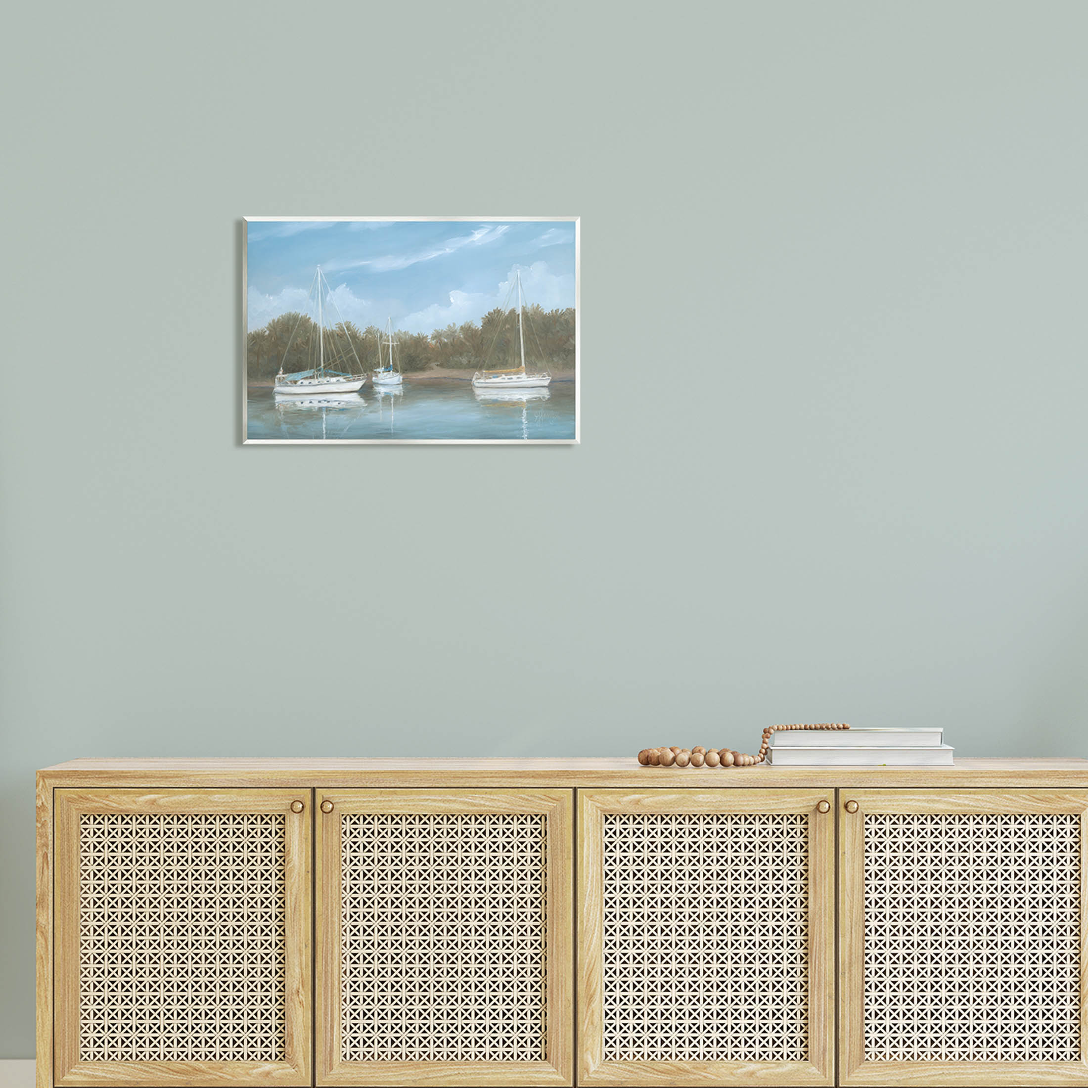 Drifting Boats Nautical Marina Landscape Painting Unframed Art Print Wall Art
