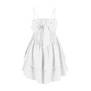 YDDIAN Tiered Homecoming Dresses Short for Teens Spaghetti Straps Chiffon Graduation Party Gowns 2024 White S