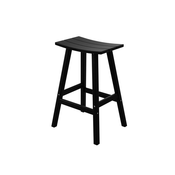 WestinTrends Malibu 29 Inch Outdoor Black Bar Stools, All Weather
