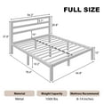 thumbnail image 4 of E-motie Full Size Metal Platform Bed Frame with Headboard, Heavy Duty Metal Slat Mattress Foundation, Easy Assembly, No Box Spring Needed, White, 4 of 8