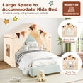 thumbnail image 6 of Gymax 3-4 Kids Large Play Tent House w/ 2 Opening Doors Star Lights & Plaid Pennants Beige, 6 of 10