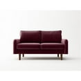 thumbnail image 3 of Pemberly Row 58" Round Arm Upholstered Velvet Loveseat in Red, 3 of 13