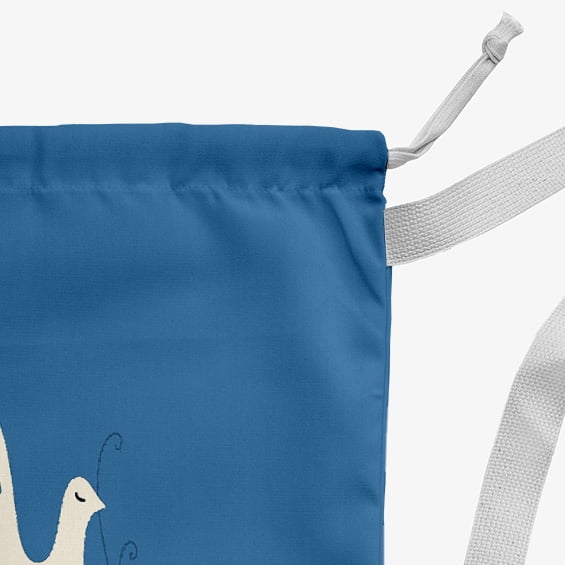Simply Daisy Canvas Peace Dove 18 x 29 in Blue Laundry Bag