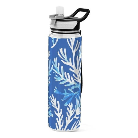 

Blue Corals Transparent Sports Water Bottle with Straw BPA Free Tritan 32oz for Gym Camping