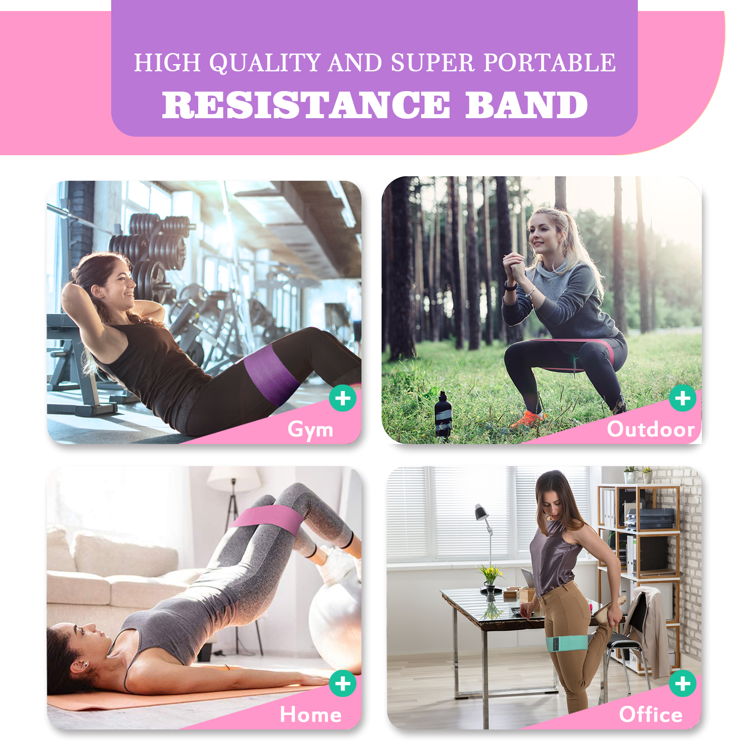 Fabric Resistance Bands, 5-Level Set for Home Fitness photo 3