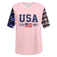 thumbnail image 4 of haizhen 250 Anniversary USA Shirt Women Summer V Neck Sparkly America Flag 1776-2026 Patriotic 4th of July Shirts Women July 4th Tshirts Graphic Tees Womens Going Out Tops Pink, S, 4 of 5