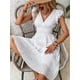 thumbnail image 2 of Vestido elegante con mangas de hoja de loto y escote en V., 2 of 6